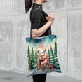 thumbnail image 4 of Merry Christmas Santa Reindeer Antlers Pomeranian Sleigh Xmas Winter Holiday All Over Print 3D Canvas Tote Bag Pom Dog Lover Gifts Reusable Handbag - 00023, 4 of 5