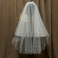 thumbnail image 4 of YooGuoGuo Women Wedding Short Veil Bridal Lace Tulle Veils White 2-Tier Fingertip Length Veil for Bachelorette Party, 4 of 8