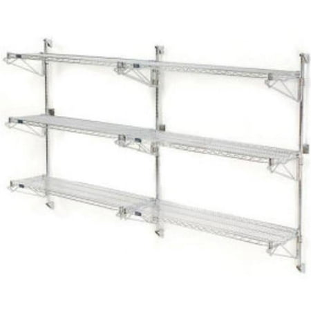 

54 x 24 x 18 in. Nexel Poly Green Epoxy Wall Mount 3-Shelf Add-On Wire Shelving