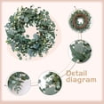 thumbnail image 2 of 18" Eucalyptus Wreath, Year Round Wreaths for Front Door, Spring Summer Wreath with Green Faux Eucalyptus, All Seasons Evergreen Decor for Inside Farmhouse Festival Celebration Party, 2 of 14