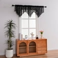 thumbnail image 6 of Leodye Sheer Beaded Curtain Valances for Windows, Triangle Sheer Voile Kitchen Swag Valance Curtains Boho Bead Tassels Window Valances for Living Room Bedroom Bathroom, 6 of 7