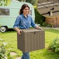 thumbnail image 4 of Homall 31 Gallon Outdoor Deck Box In Resin with Seat, Light Coffee, 4 of 7