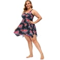 thumbnail image 3 of Zenbeiele Women's Plus Size Tankini Boyshorts Swimsuit Flowy Swimdress Tummy Control 2-Piece Bathing Suit, 3 of 9