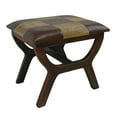 thumbnail image 1 of International Caravan Carmel Faux leather Stool in Mixed Pattern, 1 of 3