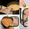 thumbnail image 5 of Yayeee Oven Mitts and Pot Holder Set of 4 Heat Resistant Kitchen Gloves Baking Hot Pad, Orange Cityscape Painting, 5 of 5