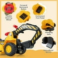 thumbnail image 3 of Pemberly Row Electric Kids Ride On Excavator Pretend Play Toy w/Basketball Hoop, 3 of 8