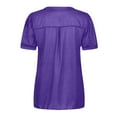 thumbnail image 3 of Bigersell Shirts for Women Summer Vintage Printed Pattern Casual Short Sleeve Tops Blouse Big & Tall Lace Square Neck Short Sleeve Western Tops Style B3532, Purple S, 3 of 4