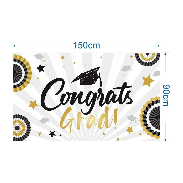 Congratulations 2024 Graduation Party Decor Poster Bachelor Cap