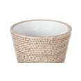 thumbnail image 2 of Kouboo 2 gal Removable Liner Rattan Wastebasket with Basket & Plastic Insert, White, 2 of 5