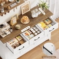 thumbnail image 6 of Hiphuta 47"W Buffet Cabinet with Adjustable Shelf, Modern Farmhouse Coffee Bar with 3 Drawers and Sturdy Base for Small Space and Living Room, White, 6 of 9