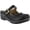 BLACK, variant on Spring Step L'Artiste Aneria Women's Mule Round Toe Clog - Hand-Painted Floral Laser Cut Leather - Adjustable Hook-and-Loop Strap Brushed with Gold Buckle