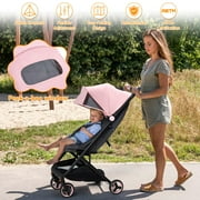 Ataucjin Lightweight Stroller Compact One-Hand Fold Travel Stroller Compact Stroller With Canopy Storage Basket Multi-Position Recline Seat Infant And Toddler Stroller For Airplane Friendly