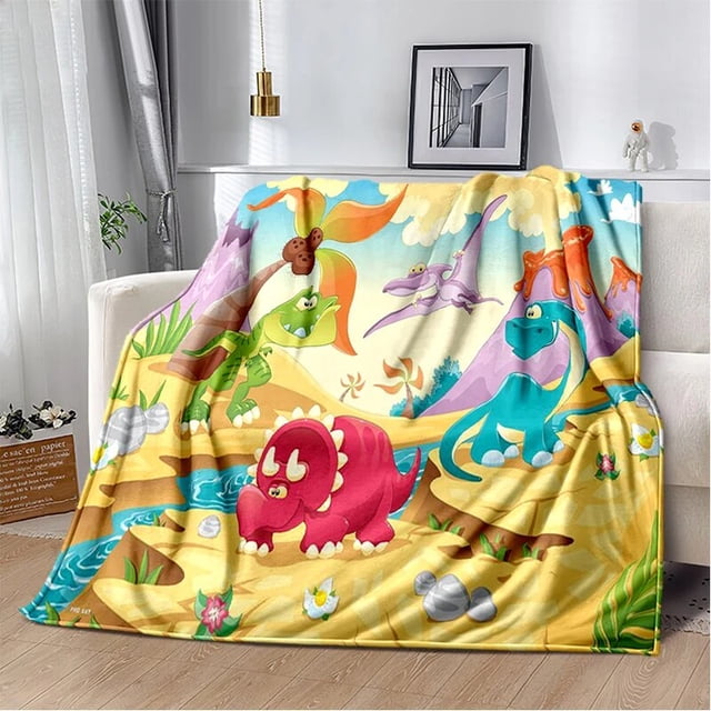 Mantas de franela con estampado 3D de dinosaurio para niños y adultos, ropa de cama cálida para viajes, mantas finas para camas
