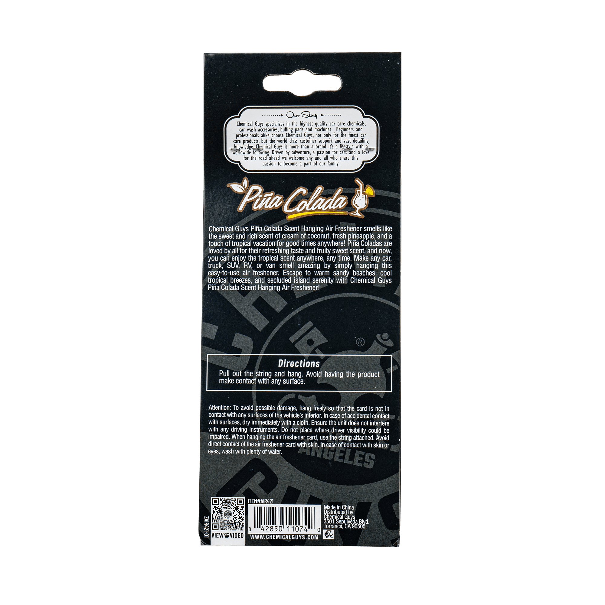 (3 pack) Chemical Guys Hanging Air Freshener 3-pack, Pina Colada