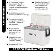 Igloo 25 QT Marine Hard Sided Cooler, White