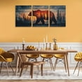 thumbnail image 4 of 3pcs Set American Bear Silhouette Canvas Wall Art - Frameless Triptych with Trees & Sunset Sky, High-Quality Print for Living Room & Bathroom Decor, Nature-Inspired Design, Bathroom Decor|Sunset Sky, 4 of 4