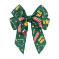 thumbnail image 5 of Festive Multi Loop Ribbon Bow Pendant With Holiday Print Polyester Ornament For Tree Garland Box And Winter Festival Decoration, 5 of 5