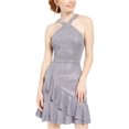 thumbnail image 1 of Vestido con volantes de punto brillante para mujer BCX gunmetal 11, 1 of 1