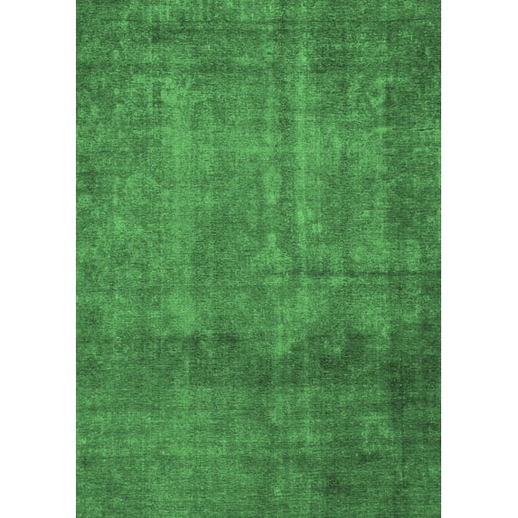 Ahgly Company Indoor Rectangle Abstract Emerald Green Modern Area Rugs, 2' x 5'