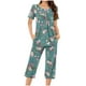 thumbnail image 1 of Sexy Pijama Conjunto para las Mujeres Cuello Redondo Blusa de Manga Corta Y Pantalones, Traje de Moda Casual para el Hogar Y Diario, 1 of 4