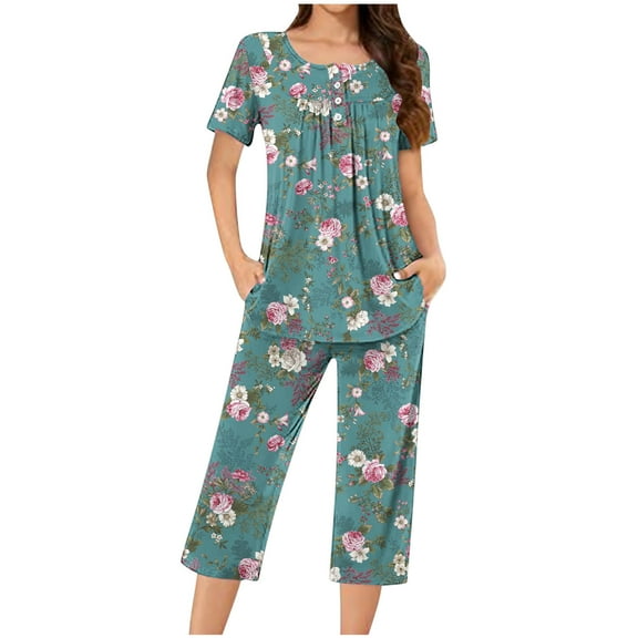 Wancir Women's Pajama Set|Long-Sleeved with Pants PJs |Button Down Front Top&Drawstring Waist Bottom Nightwear