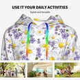 thumbnail image 4 of Lsque Daisies Flowers Pattern Casual Women's Hoodie,Hooded Sweatshirt with Kangaroo Pocket,Pullover Hoodie with Eye-catching Drawstrings-Medium, 4 of 7