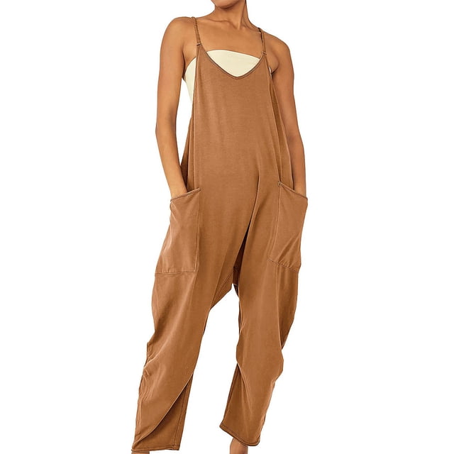 Minnieouse Mono holgado para mujer, mono sin mangas, mono, transpirable, respetuoso con la piel, pantalones recortados de pierna ancha a la moda Type3 NO3