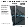 thumbnail image 2 of Lavanderia (2-Pack) 24 Inch x 36 Inch Plastic Signs | Sign Insert 4mm Corrugated Plastic Signs Storefront Window Poster | Spanish Laundry Sign, Reliable Services, Local Promotions |, 2 of 3