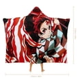 thumbnail image 2 of Demon Slayer Wearable Blanket Cloak Arctic Velvet Hooded Blanket Soft Fuzzy Hoodie Blanket Cape for Adults Kids 60"x80", 2 of 8