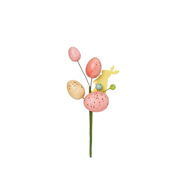 Rellenadores de Jarrón para Decoración Del Hogar Coloridos Huevos con Acentos de Conejo Floral Corona de Pascua de 10 cm / 3.94 Pulgadas