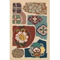 thumbnail image 2 of Seizan, Ema 13x18 White Modern Wood Framed Museum Art Print Titled - Japanese Textile Design III, 2 of 4