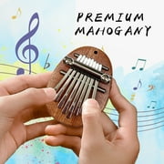 LittleClover Kalimba 8 key Thumb Piano, Portable Solid wood Finger Thumb Piano, Marimba Instrument for Musical lovers, Easy Learning Pendent Gift for Kids/Adult Beginners (DropletBrown-A)