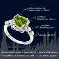 thumbnail image 2 of Gem Stone King 925 Sterling Silver Green Peridot and White Created Sapphire Engagement Ring for Women | 2.55 Cttw | Cushion 8MM | Gemstone August Birthstone | Size 7, 2 of 6