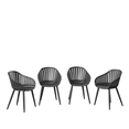 thumbnail image 2 of Amazonia Assen 4-Piece Chair Set, Aluminium Legs, Ideal for Outdoors and Indoors, Black, 2 of 3