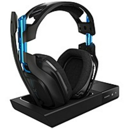 Refurbished Astro A50 Wireless Headset + Base Station - Stereo - Black, Blue - Wireless - 30 ft - 20 Hz - 20 kHz - Over-the-head, Over-the-ear - Binaural - Circumaural - Noise