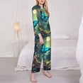thumbnail image 3 of Honeii Enchanted Forest Butterfly A Print Women's Pajama Sets Long Sleeve Button Down Sleepwear Nightwear Soft Pjs Lounge Sets 2PCS-XX-Large, 3 of 7