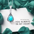 thumbnail image 4 of Cuoka Turquoise Urn Necklace 925 Sterling Silver Teardrop Urn for Ashes Pendant Necklaces with 18+2'' Chain Embedded Turquoise for Women Memorial Jewelry Gift for Grandma Grandpa Dog Cat, 4 of 7
