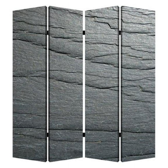 Black Slate Room Divider, 4 Panel