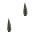 thumbnail image 3 of Kearding 1 pieza Mini árbol de Navidad de pino flocado teñido cedro blanco adornos de escritorio DIY accesorios de tiro escena decoración de verde 20*9cm 2piezas Kearding CBP038835, 3 of 5