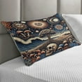 thumbnail image 2 of Ambesonne Bohemian Night Quilted Pillowcover, Psychic Ethnic Waves, 36" x 20", Blue Eggshell and Dark Salmon, 2 of 2