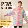 thumbnail image 5 of Kids Glow in The Dark Hooded Blanket Hoodie, Oversized Wearable Blanket for Boys & Girls Flannel Fleece One Size Purple C0P, 5 of 7