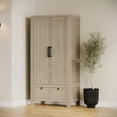 thumbnail image 4 of Maven Lane Vaughn Rustic Wooden Cabinet in Weathered White Finish, 4 of 7