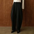 thumbnail image 5 of BRELIL Women's High Waisted Trousers with Pockets Solid Elegant Office Long Palazzo Pants Casual Loose Dress Pants for Work Fall Winter Outfits, Black M, 5 of 5