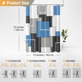 thumbnail image 7 of Navy Blue Fabric Shower Curtain - Geometric Water Repellent Shower Curtain Set 72x72, 7 of 7