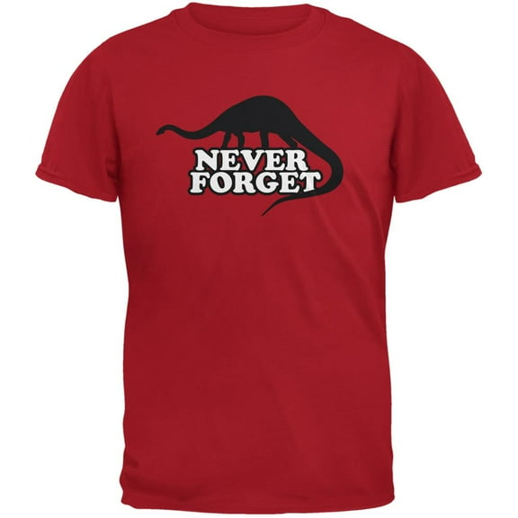 Jurassic - Never Forget Red Adult T-Shirt - X-Large