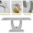 thumbnail image 7 of Sumdeal Upholstered 7-Piece Dining Table Set, Modern Faux Marble Design, White, 7 of 7