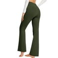 thumbnail image 4 of Xuanfei Women Solid Color V Cross Waist Tummy Control With Pockets Yoga Pants, 4 of 7