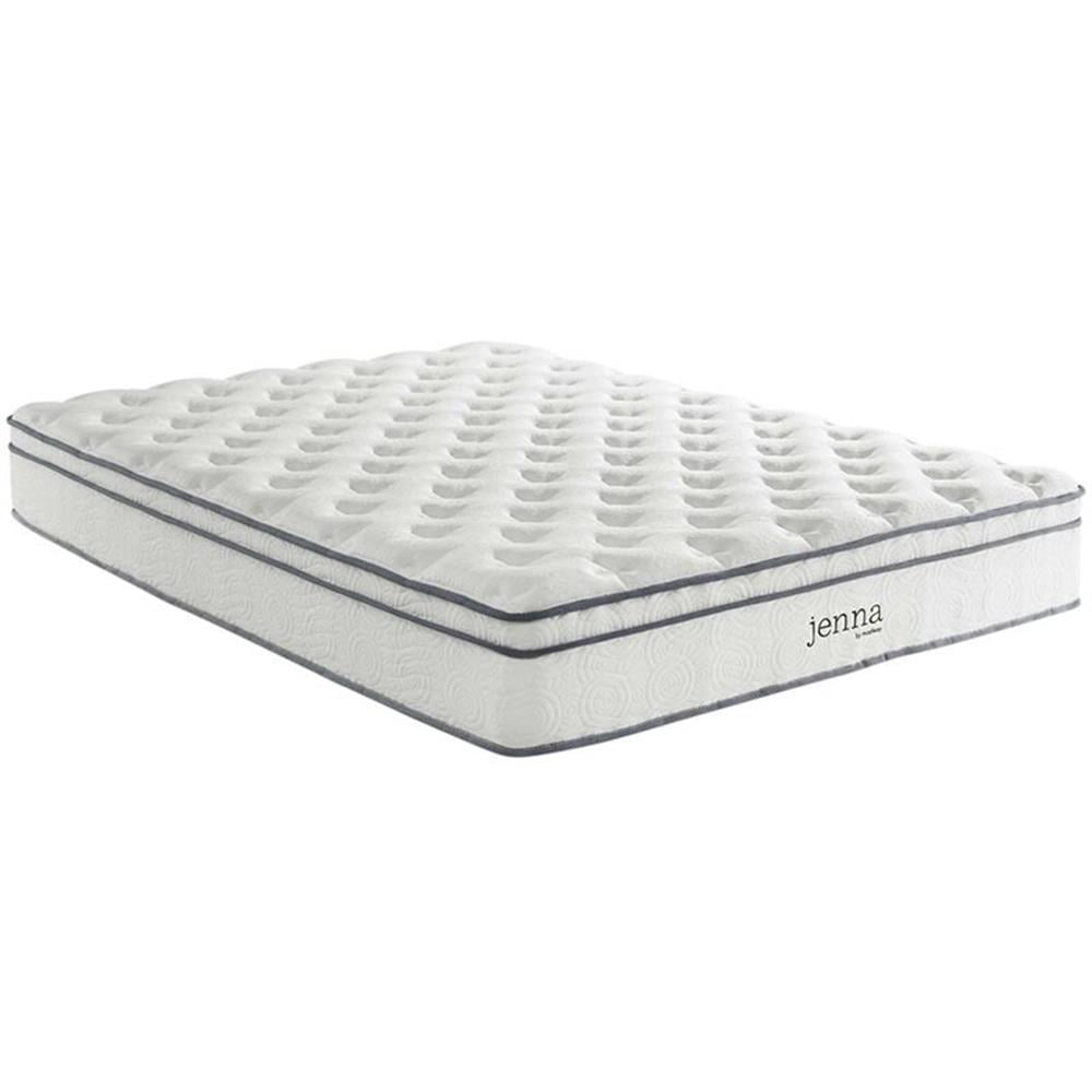 Pemberly Row 10" Modern Innerspring and Foam King Mattress in White