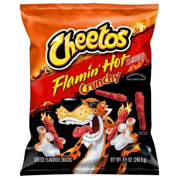 2X - Cheetos Crunchy Cheese Flavored Snacks, Flamin' Hot Flavored 8.5 oz