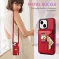thumbnail image 7 of Crossbody Strap for iPhone 15 Wallet Case with Card Holder, Flip PU Leather for iPhone 15 Case Stand Zipper Purse Protective Phone Case for Women Girls - Red, 7 of 7